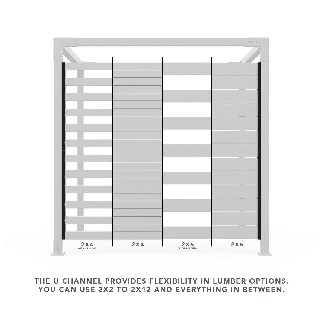 Any Size Pergola Kit with U Channels