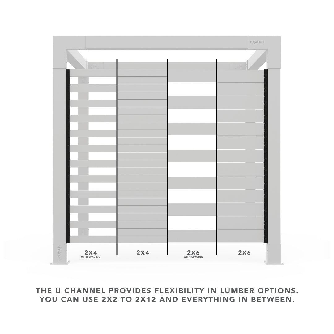 Any Size Pergola Kit with U Channels