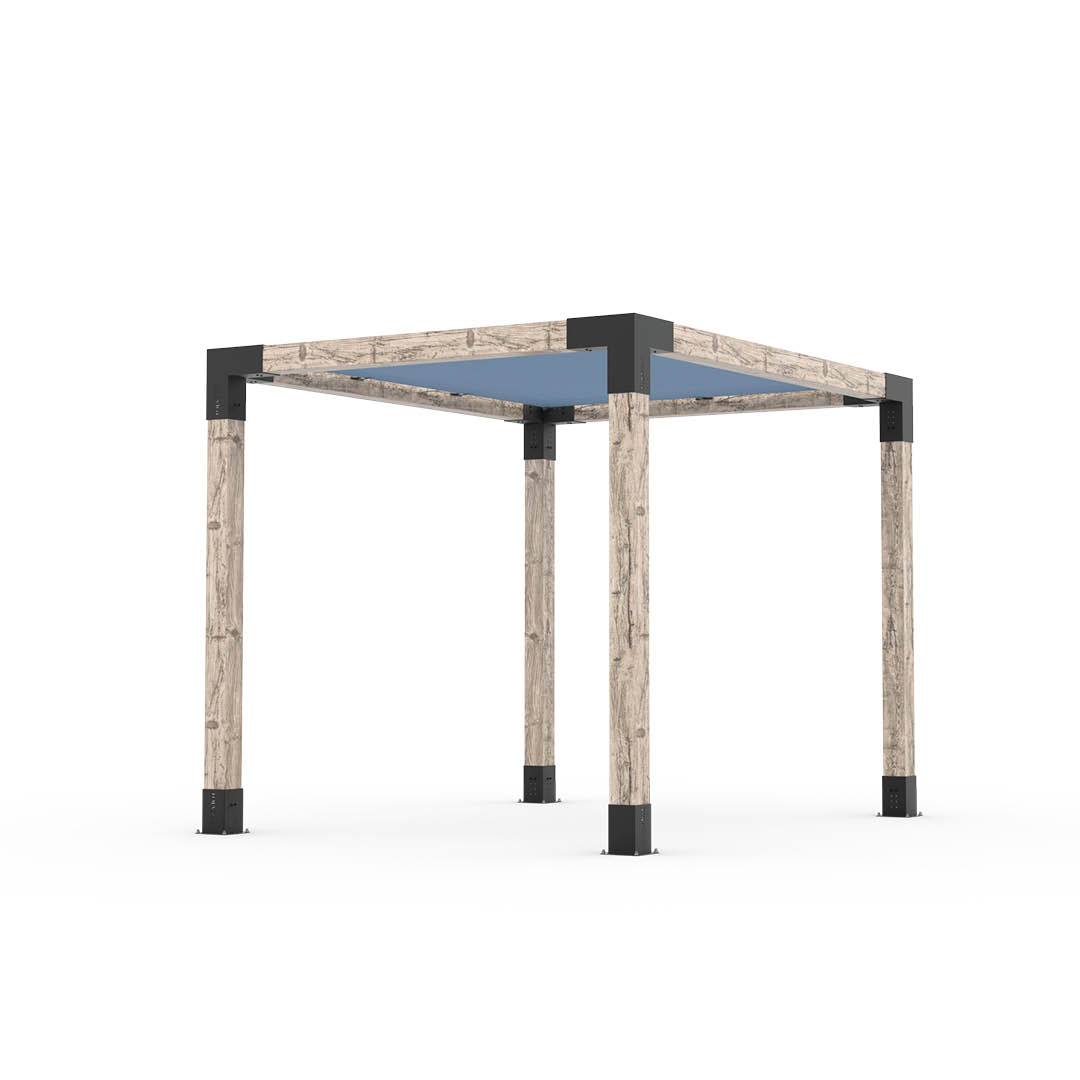 Pergola Kit With Shade Sail For 6x6 Wood Posts _8x10_denim