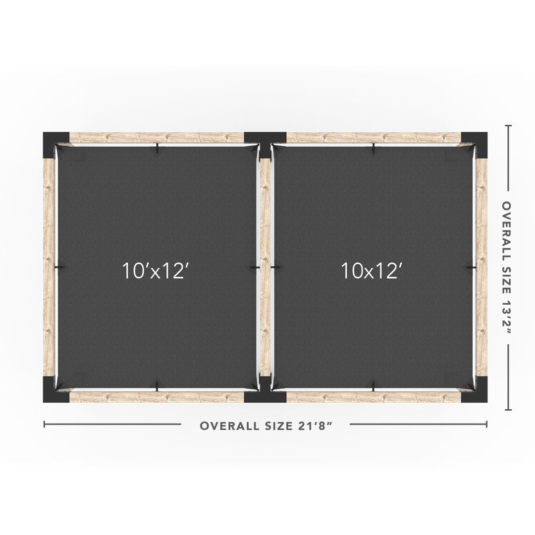 Double Pergola Kit with 2 SHADE SAILS for 6x6 Wood Posts