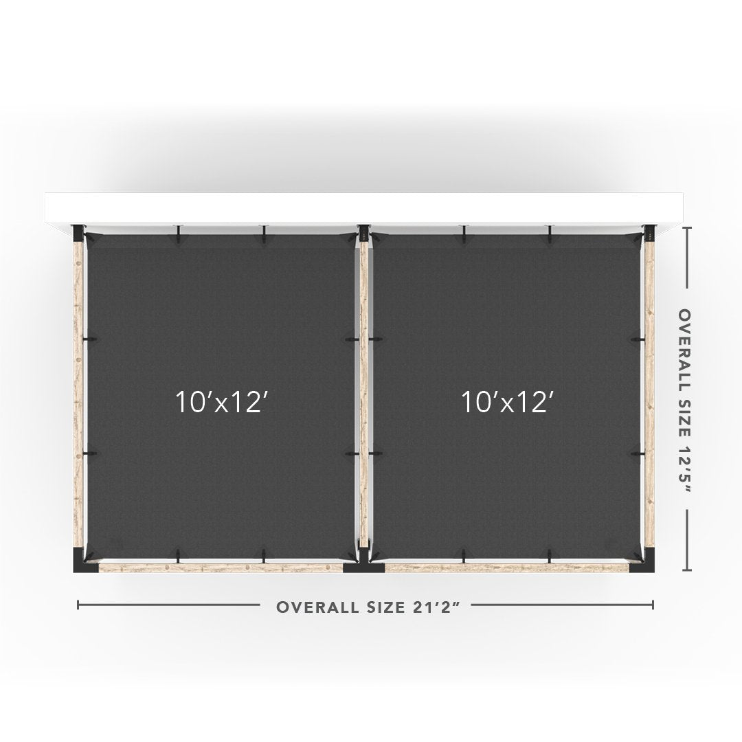 Double Wall Mount Pergola Kit with 2 SHADE SAILS