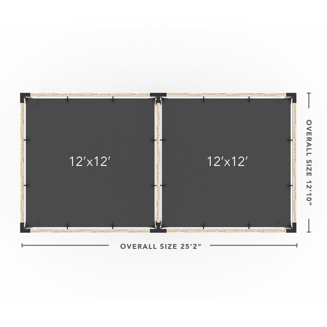 Double Pergola Kit with 2 Shade Sail