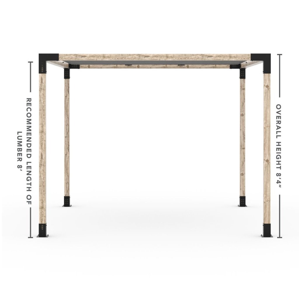 Pergola Kit With Shade Sail For 4X4 Wood Posts _10x12_graphite _10x12_crimson _10x12_denim _10x12_white