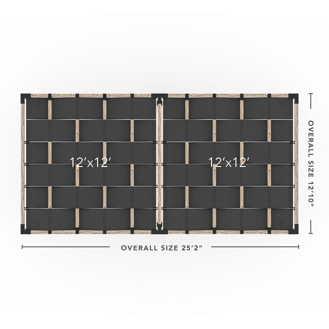 Double Pergola Kit with Wave Shades