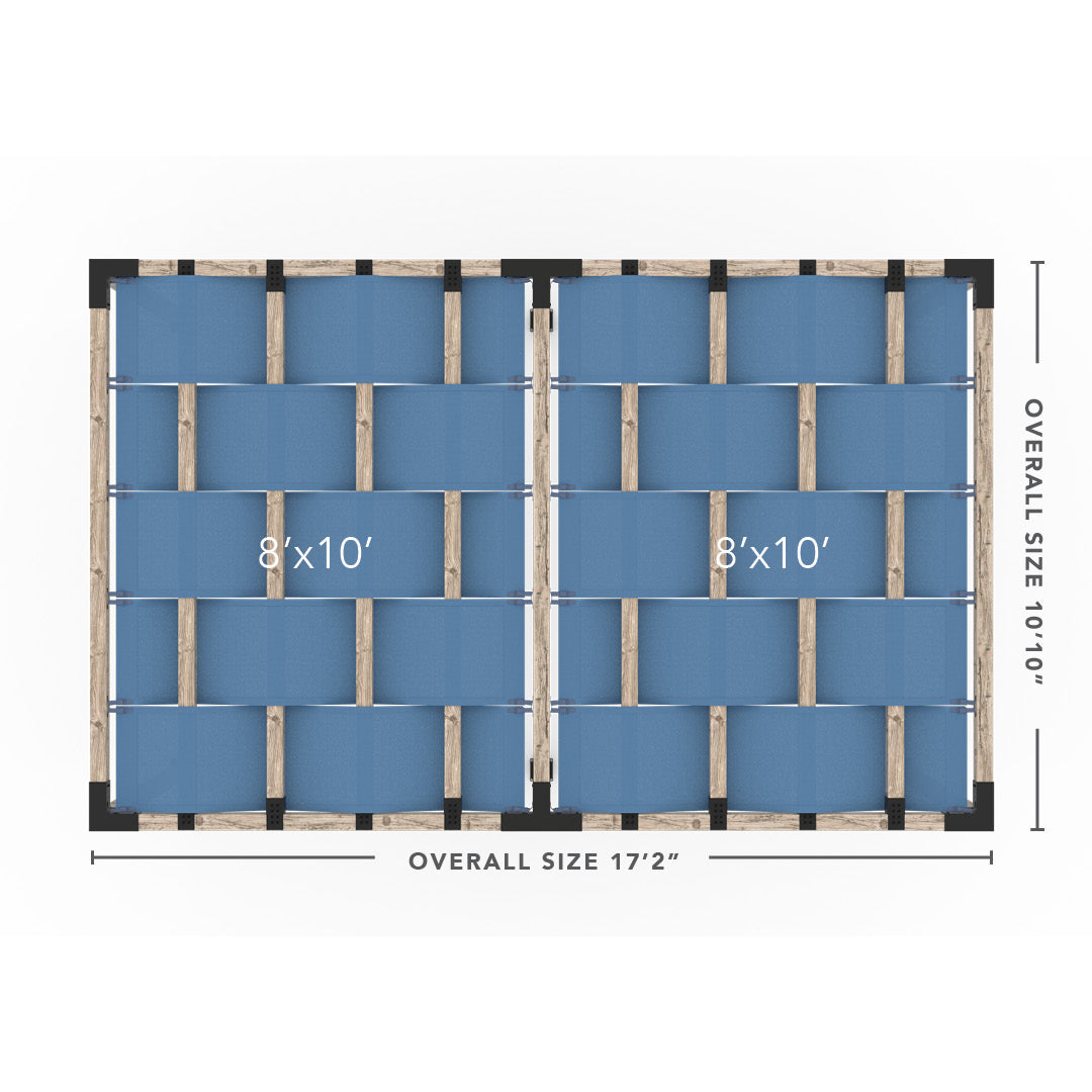 Double Pergola Kit with Wave Shades