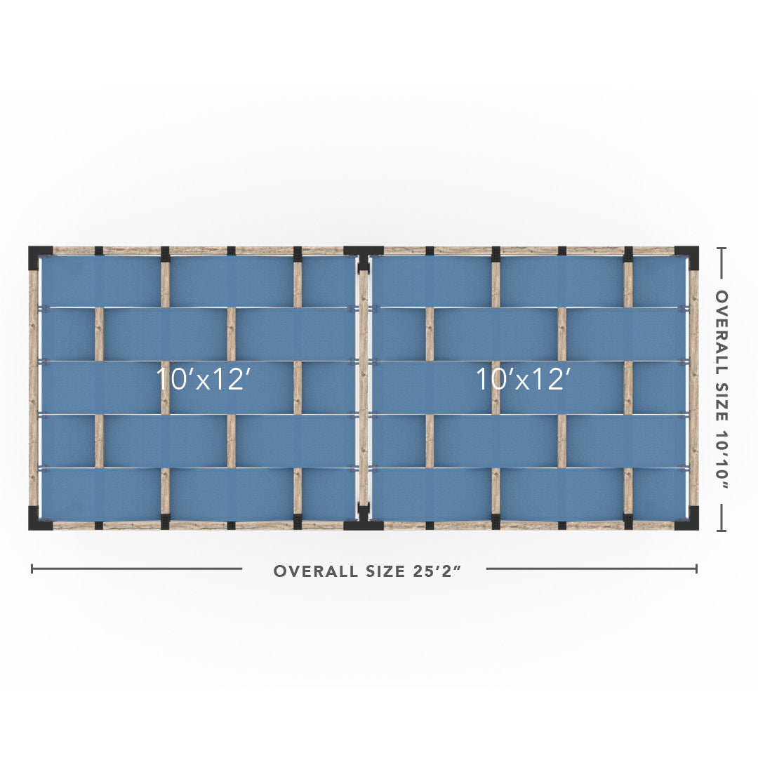 Double Pergola Kit with Wave Shades