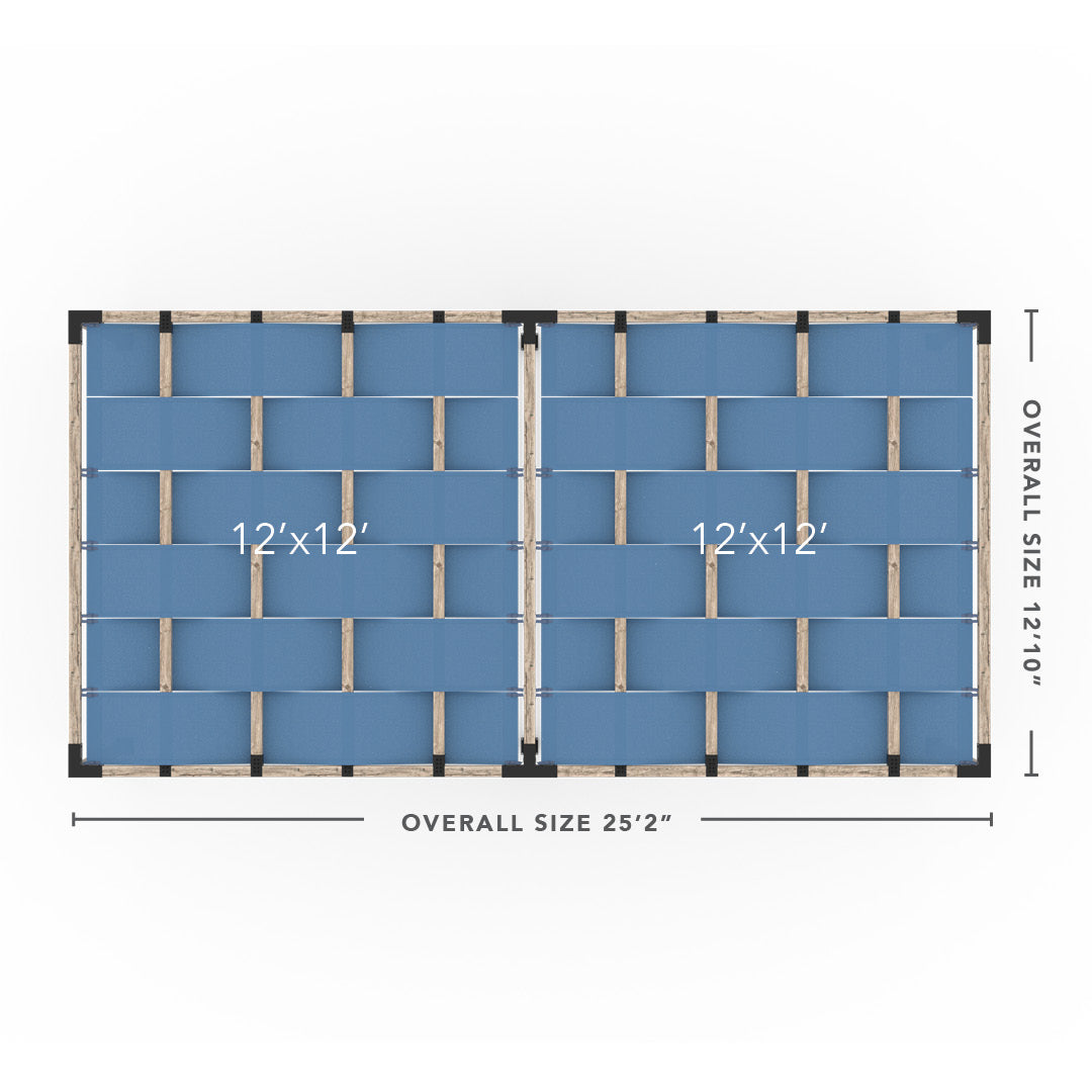 Double Pergola Kit with Wave Shades