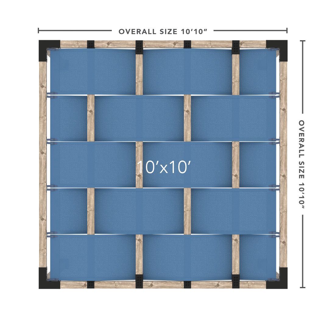 Toja Grid Double Pergola _10x10_denim