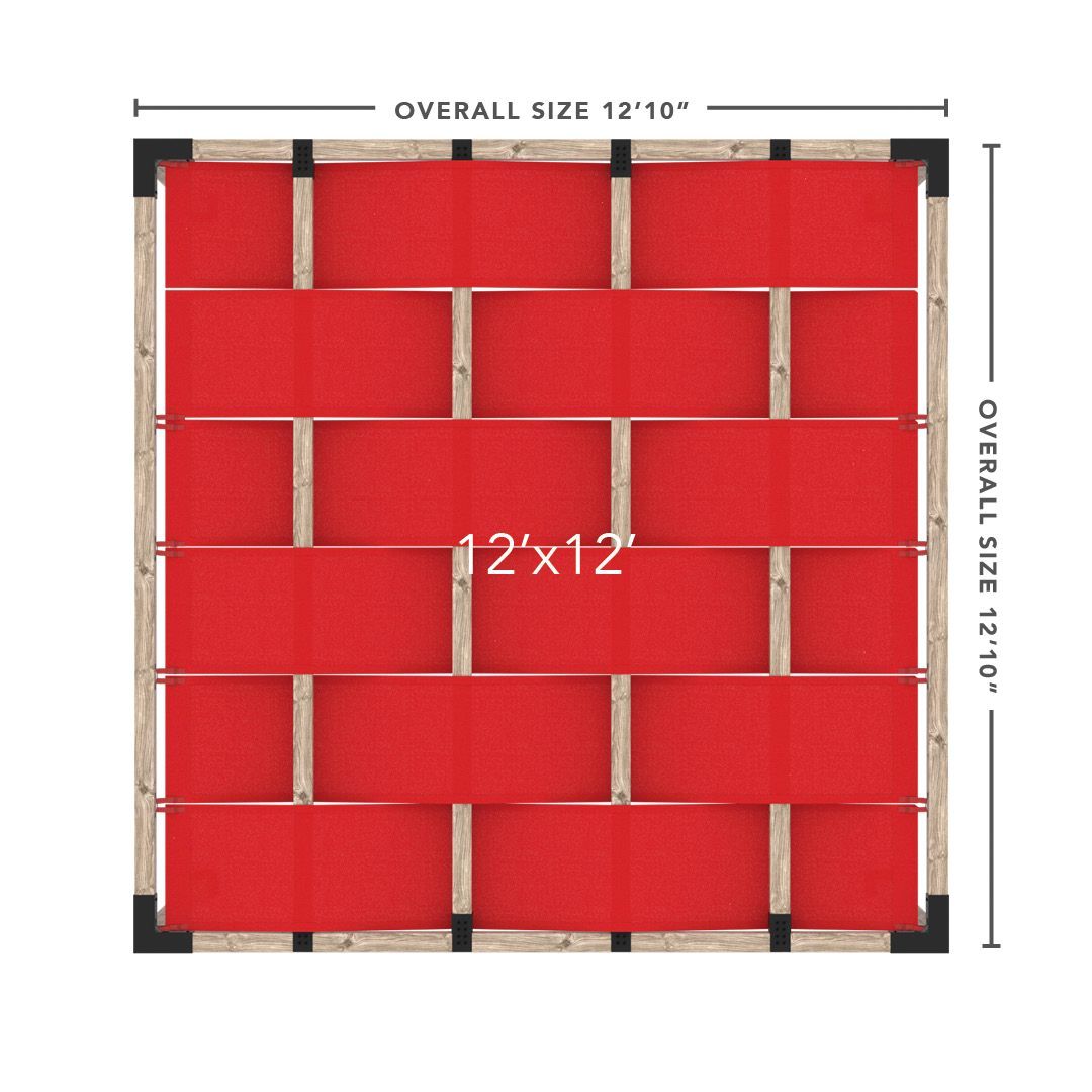 Toja Grid Double Pergola _12x12_crimson