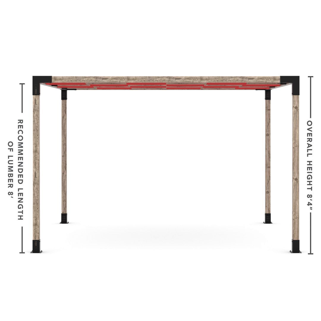 Toja Grid Double Pergola _12x12_crimson