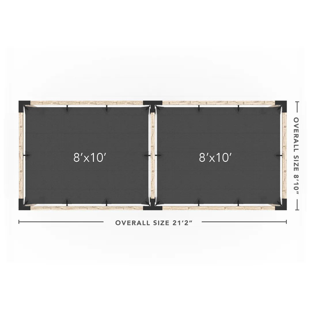 Double Pergola Kit with 2 Shade Sail