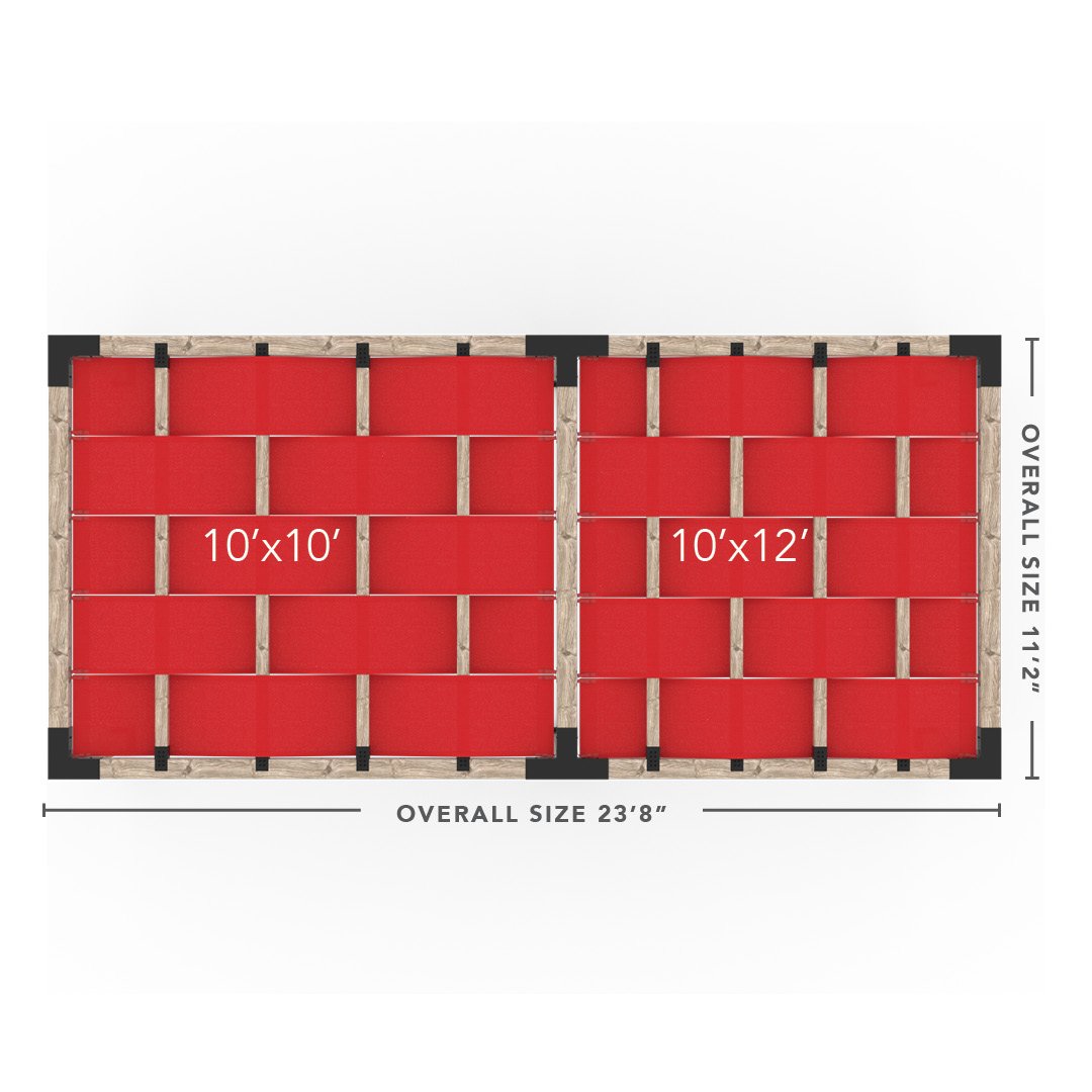 Toja Grid Double Pergola _10x22_crimson