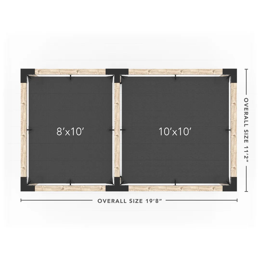 Double Pergola Kit with 2 Shade Sail