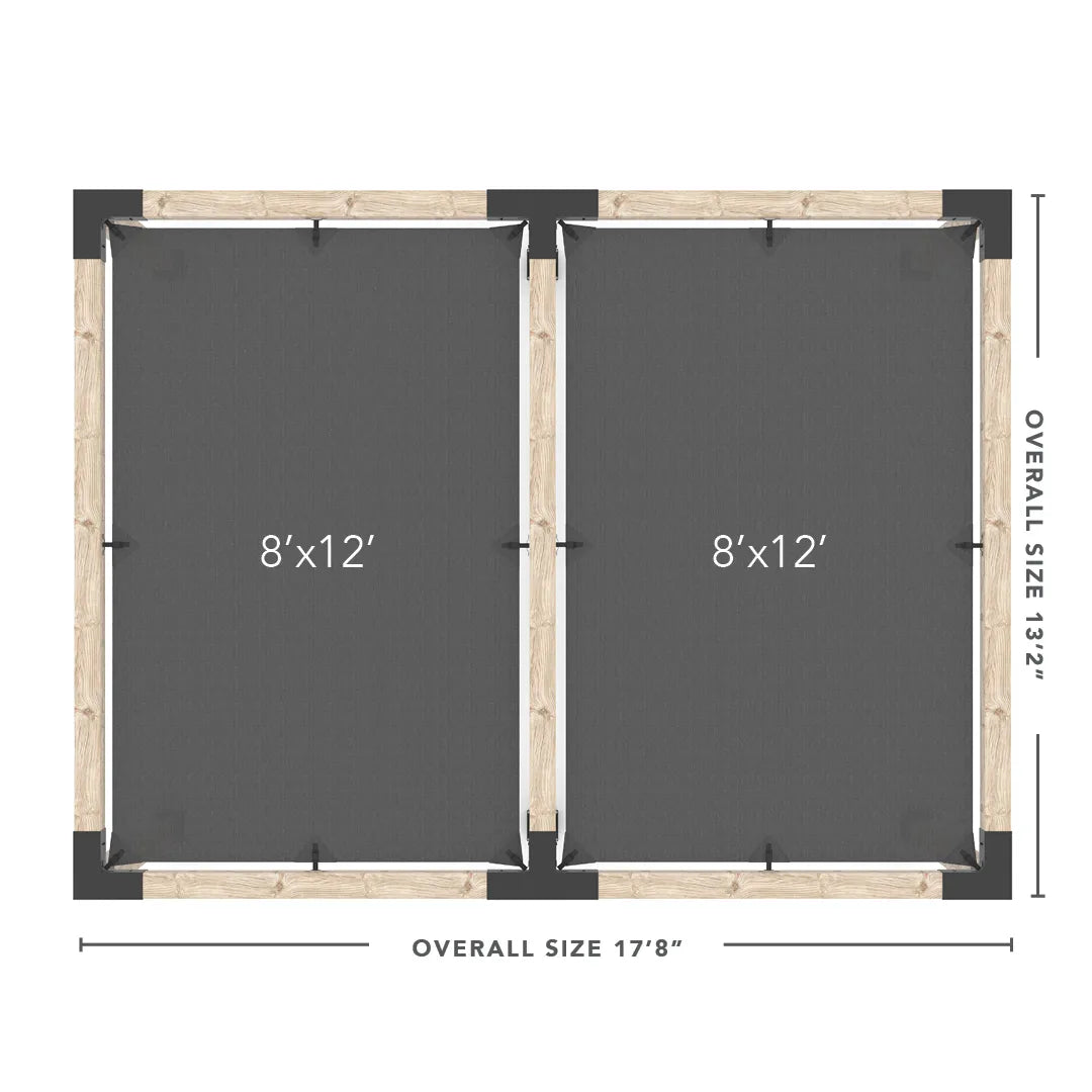 Double Pergola Kit with 2 Shade Sail