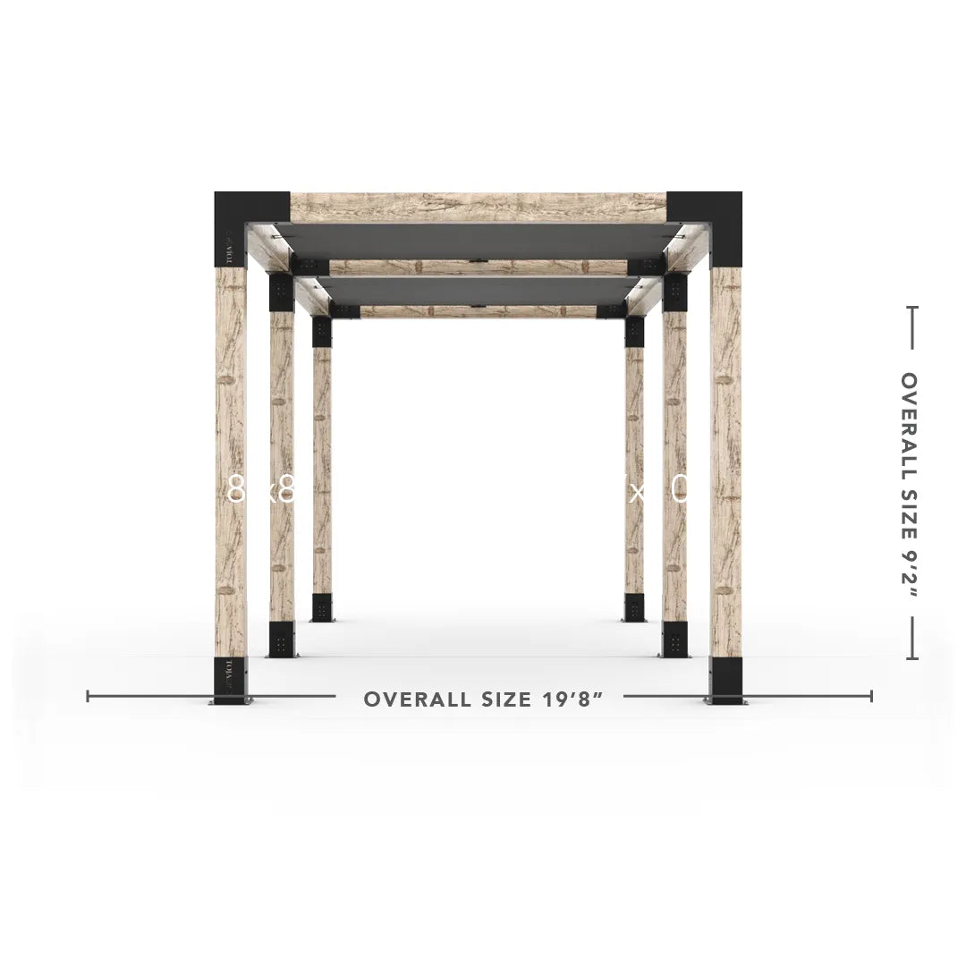 Double Pergola Kit with 2 Shade Sail