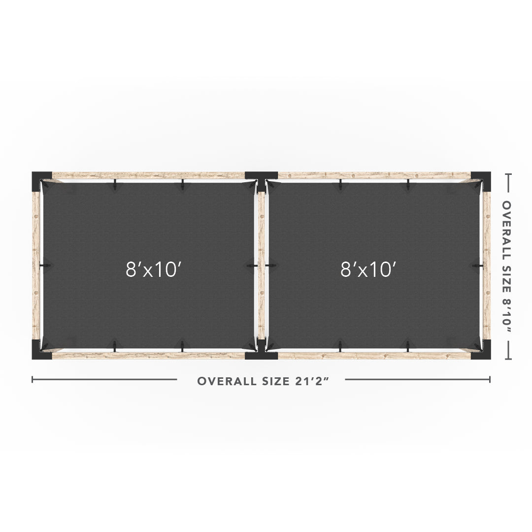 Double Pergola Kit with 2 Shade Sail