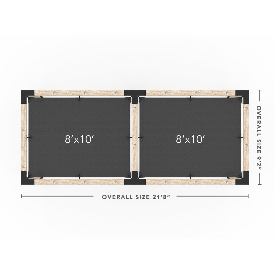 Toja Grid Double Pergola _8x20_graphite _8x20_crimson _8x20_denim _8x20_white