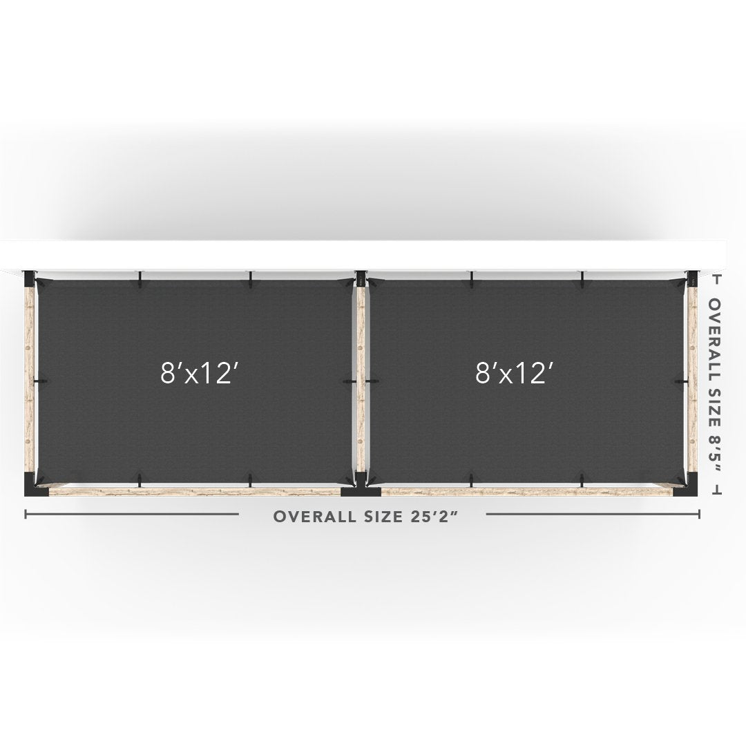 Toja Grid Double Pergola _8x24_graphite _8x24_crimson _8x24_denim _8x24_white