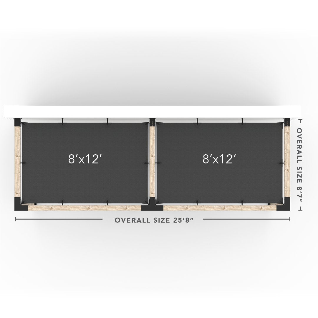 Toja Grid Double Pergola _8x24_graphite _8x24_crimson _8x24_denim _8x24_white